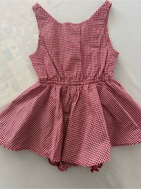 Little Minis Red Gingham Toddler Dress with built in bloomers